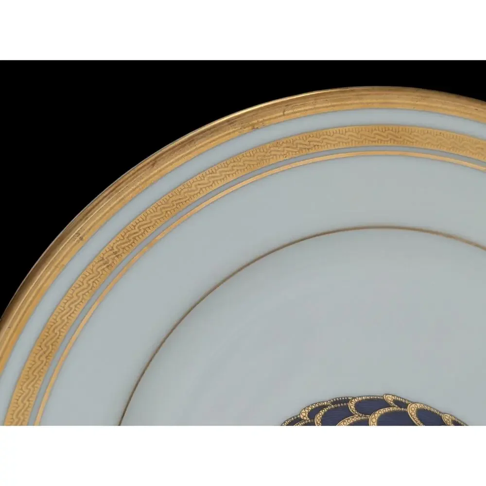 Faberge Imperial Egg Collection Salad Plates Set Of 4 Gold Trim Fine China Japan